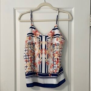 fab'rik Graphic Blue and Pink Camisole Top